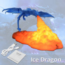 Lampe LED 3D Dragon Cracheur de Feu Rechargeable USB