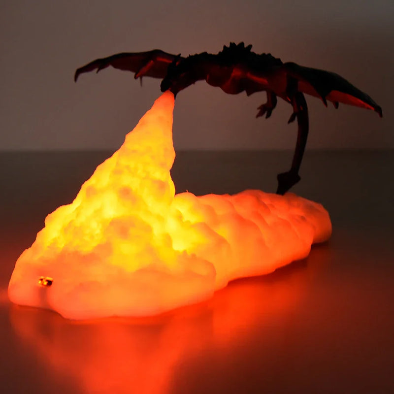 Lampe LED 3D Dragon Cracheur de Feu Rechargeable USB