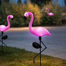 Luz solar de jardín con diseño de flamenco impermeable para exteriores