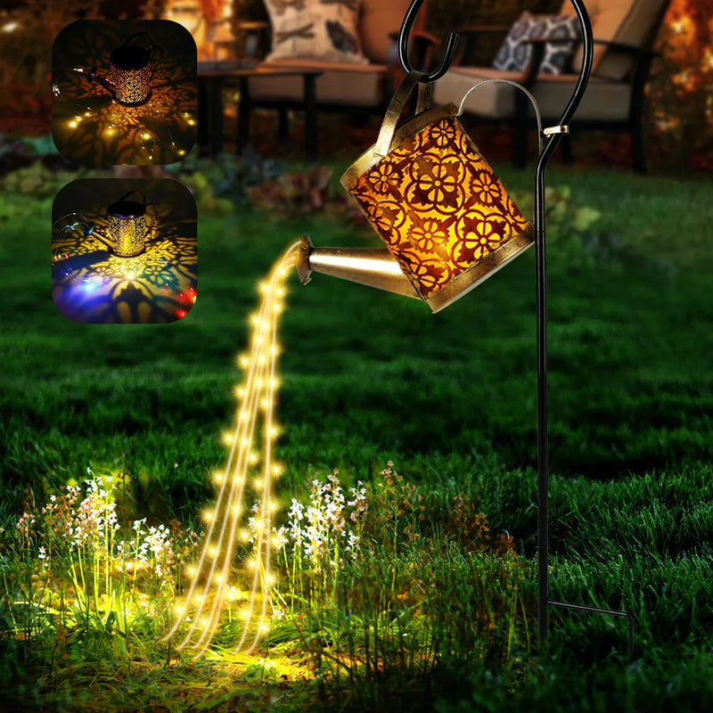 Luz solar para regadera para decoración de jardín