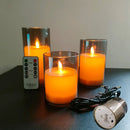 Luz de vela LED recargable por USB con mando a distancia