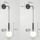 Lámpara de pared LED minimalista – Elegante lámpara de mesita de noche de cristal