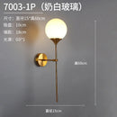 Lámpara de pared moderna LED con esfera de cristal para dormitorio y salón